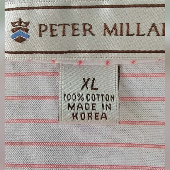 Peter Millar Light Pink and White Polo Shirt - Picture 2 of 8